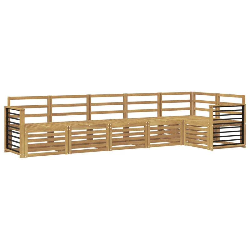 Outdoor Sofa Set 6 pcs White Solid Acacia Wood