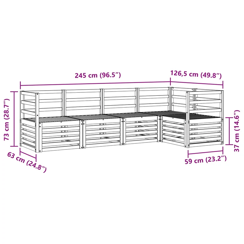 Outdoor Sofa Set 5 pcs Natural Polyester
