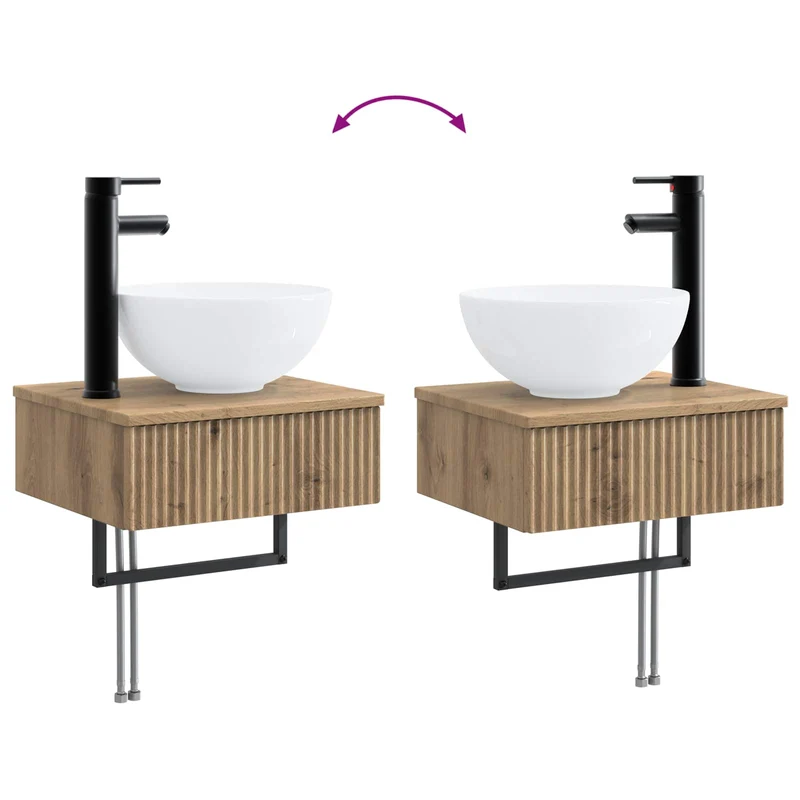Bathroom Furniture Set 3 pcs Artisan Oak Engineered Wood
