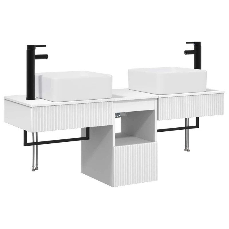 Bathroom Furniture Set 3 pcs White Engineered Wood
