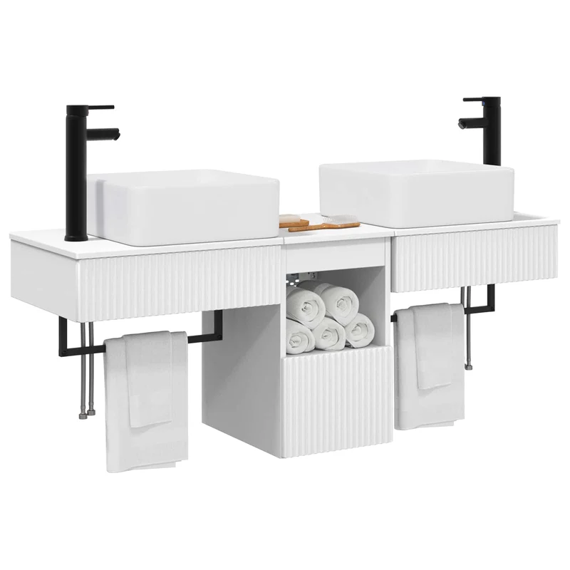 Bathroom Furniture Set 3 pcs White Engineered Wood