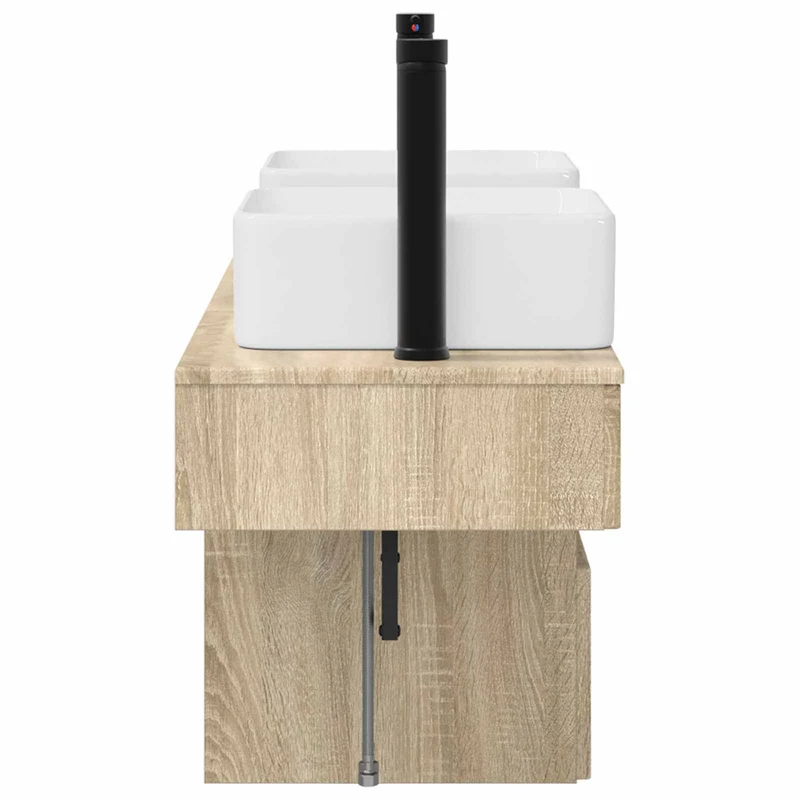 Bathroom Furniture Set 3 pcs Sonoma Oak Engineered Wood