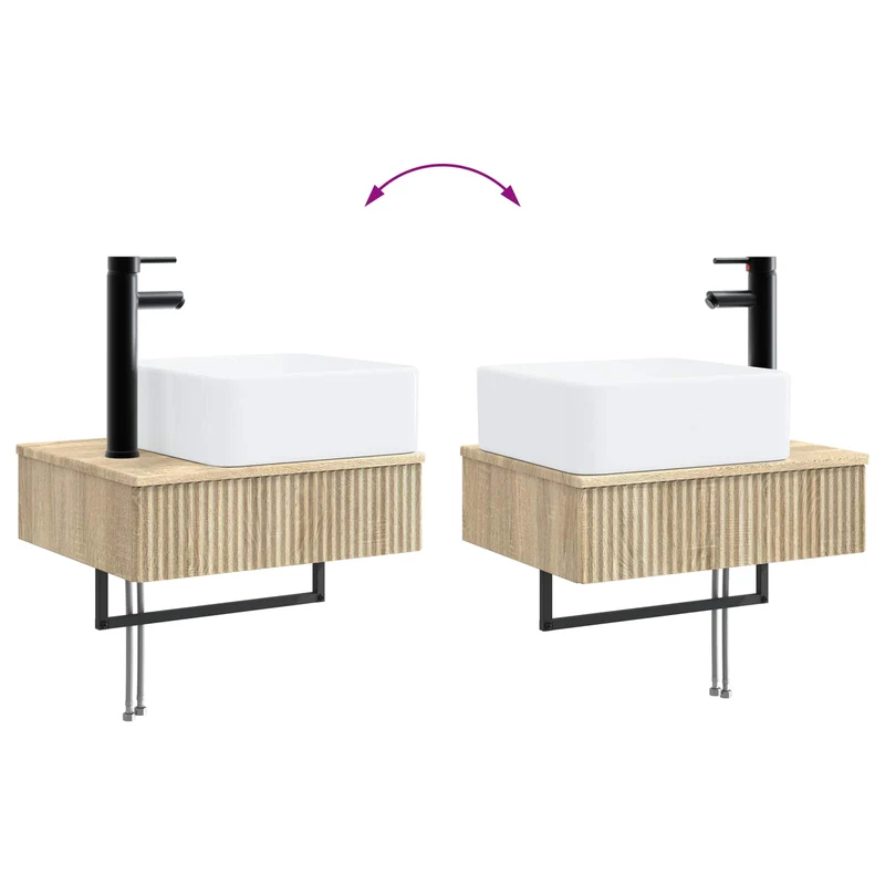 Bathroom Furniture Set 3 pcs Sonoma Oak Engineered Wood