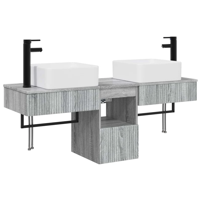 Bathroom Furniture Set 3 pcs Grey Sonoma Engineered Wood