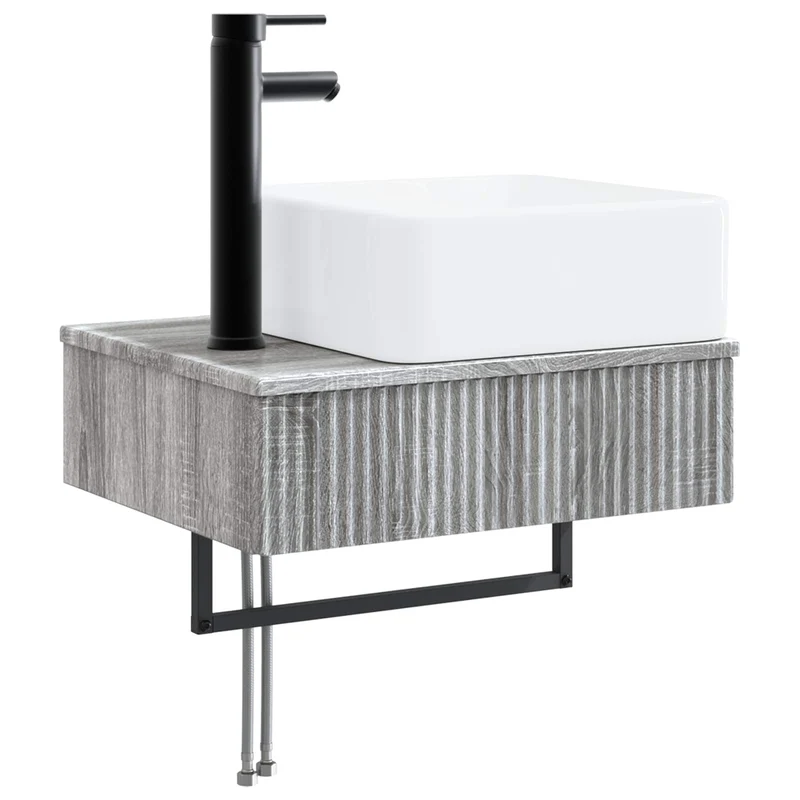 Bathroom Furniture Set 3 pcs Grey Sonoma Engineered Wood