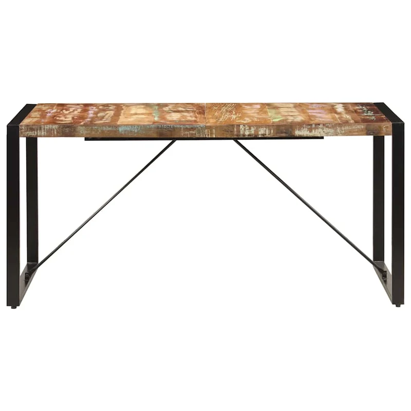 247418 vidaXL Dining Table 160x80x75 cm Solid Reclaimed Wood