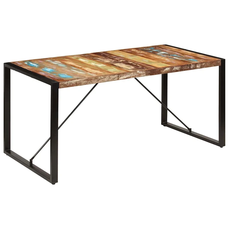 247418 vidaXL Dining Table 160x80x75 cm Solid Reclaimed Wood
