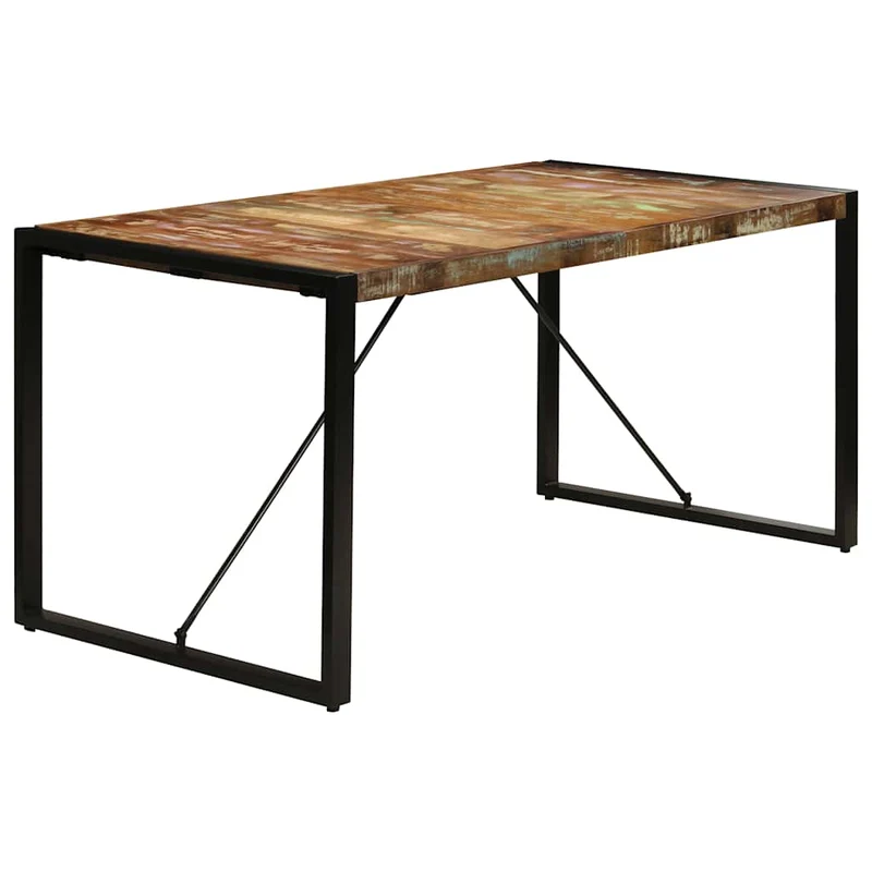 247418 vidaXL Dining Table 160x80x75 cm Solid Reclaimed Wood