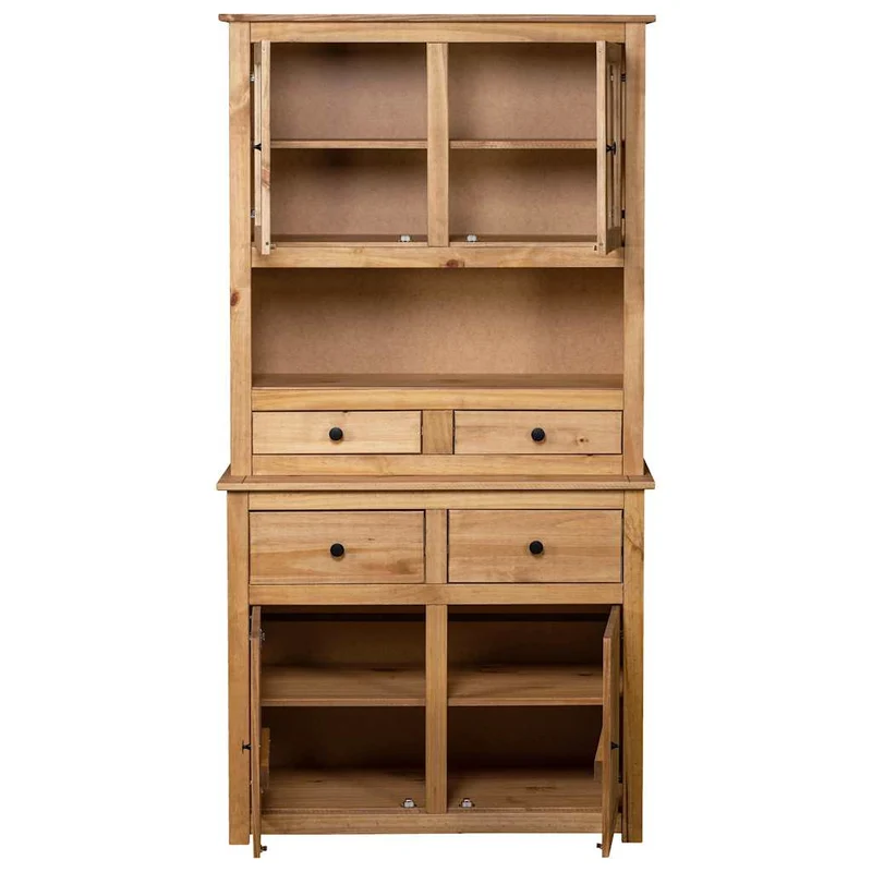 282700 vidaXL Highboard 93x40,5x180 cm Solid Pine Panama Range