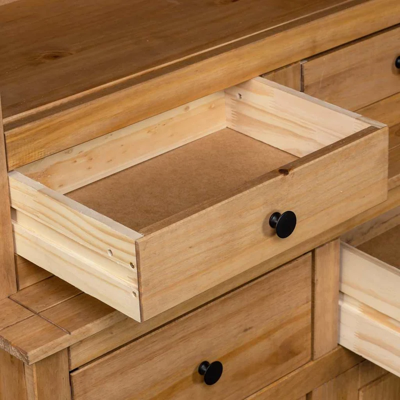 282700 vidaXL Highboard 93x40,5x180 cm Solid Pine Panama Range