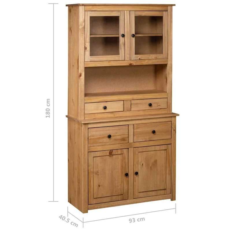 282700 vidaXL Highboard 93x40,5x180 cm Solid Pine Panama Range