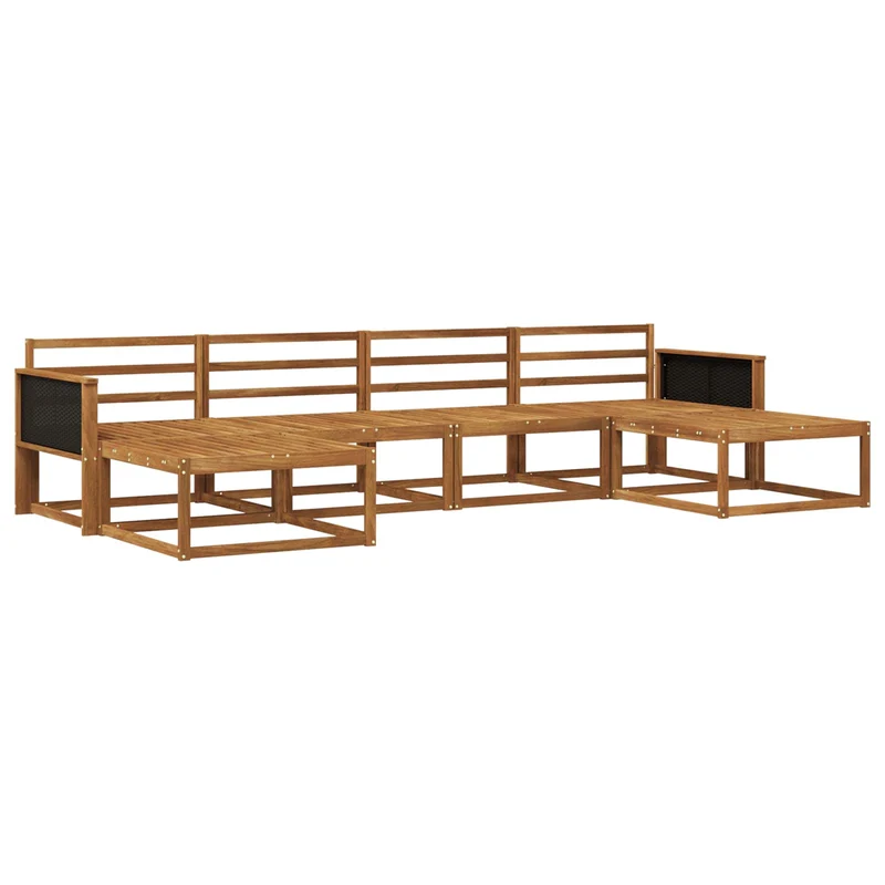 Outdoor Sofa Set 6 pcs Natural Solid Acacia Wood