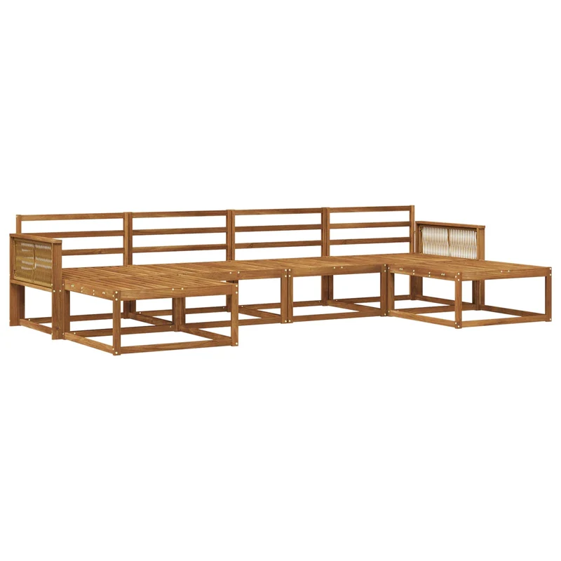 Outdoor Sofa Set 6 pcs Natural Solid Acacia Wood