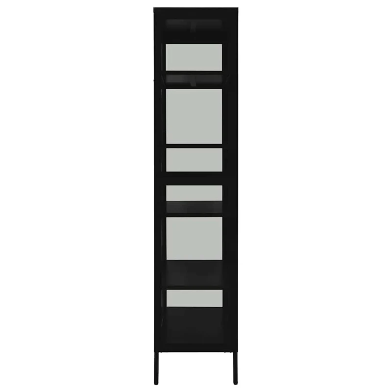 336079 vidaXL Display Cabinet Black 90x40x180 cm Steel and Tempered Glass