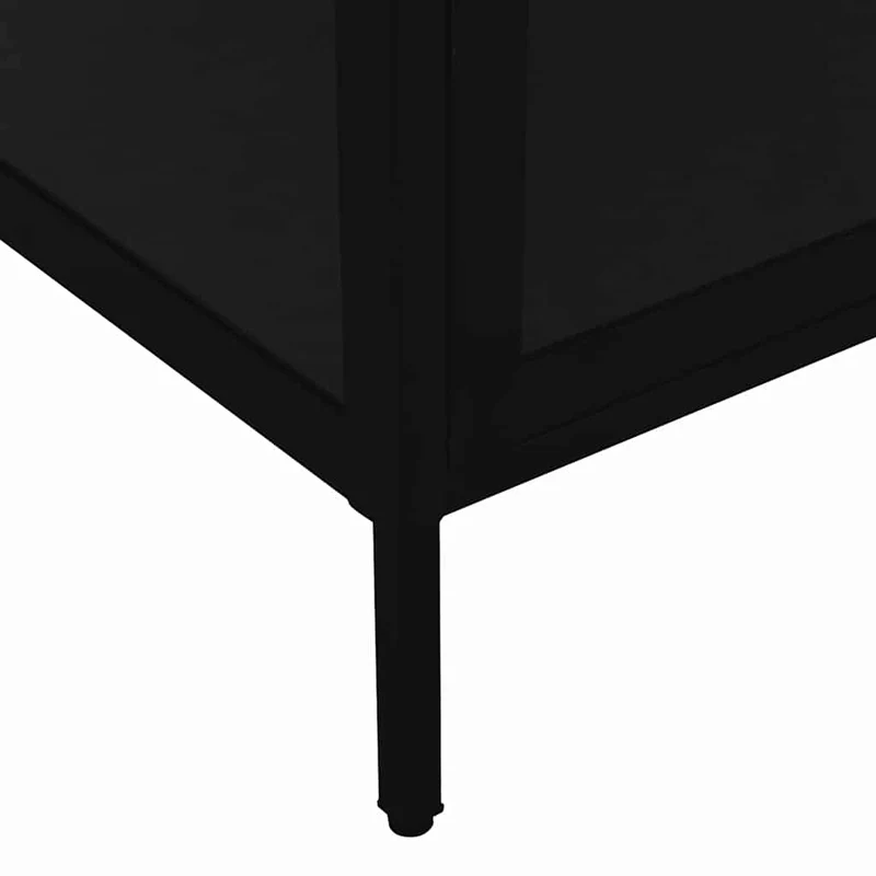 336079 vidaXL Display Cabinet Black 90x40x180 cm Steel and Tempered Glass