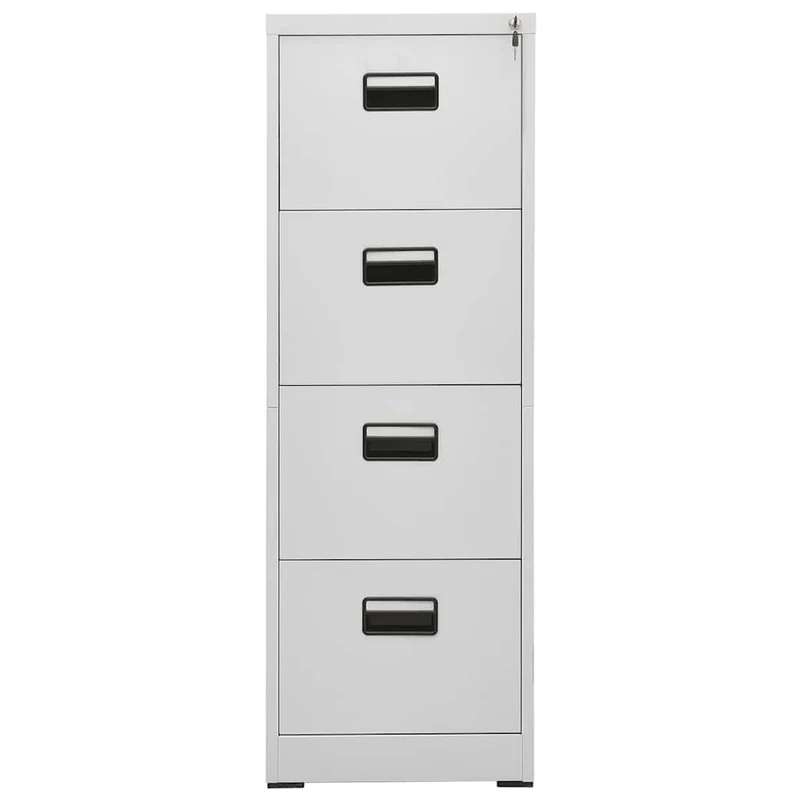 Filing Cabinet Light Grey 46x62x133 cm Steel