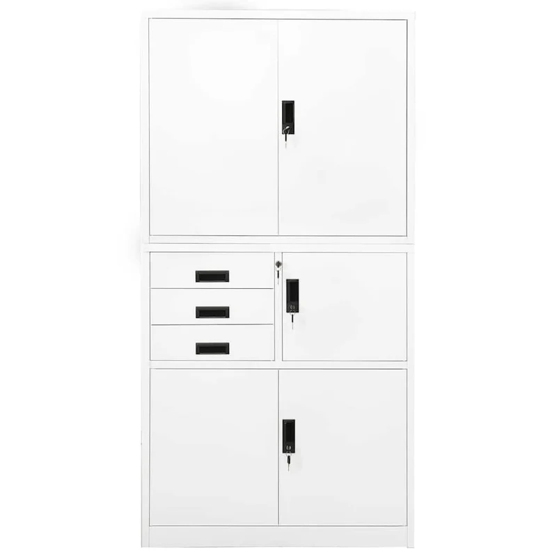 336413 vidaXL Office Cabinet White 90x40x180 cm Steel