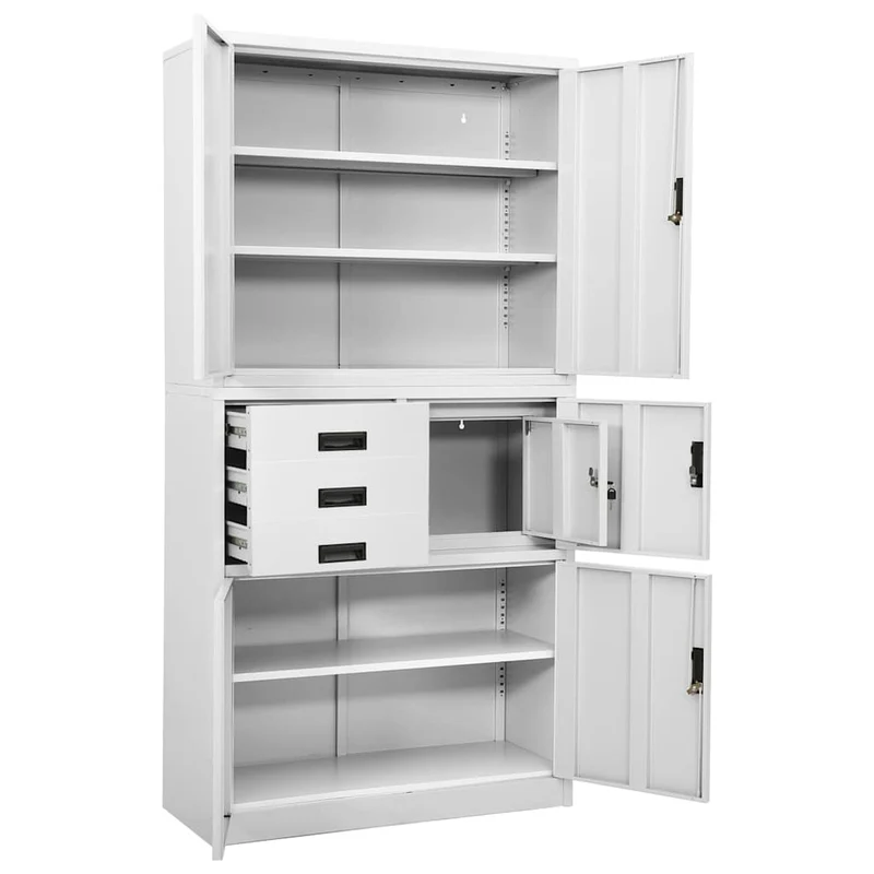 336413 vidaXL Office Cabinet White 90x40x180 cm Steel