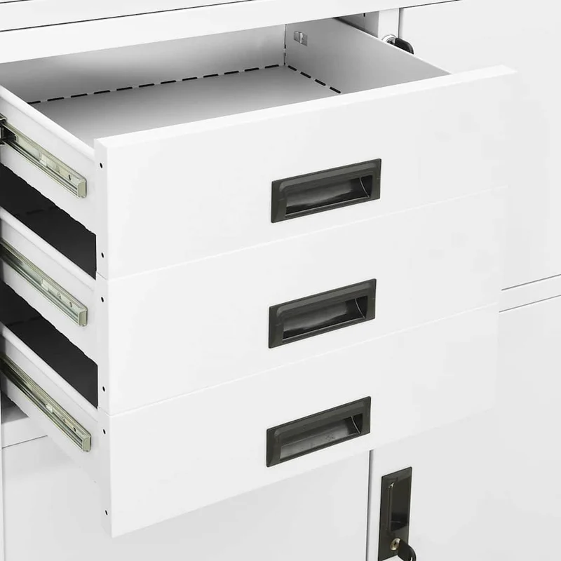 336413 vidaXL Office Cabinet White 90x40x180 cm Steel