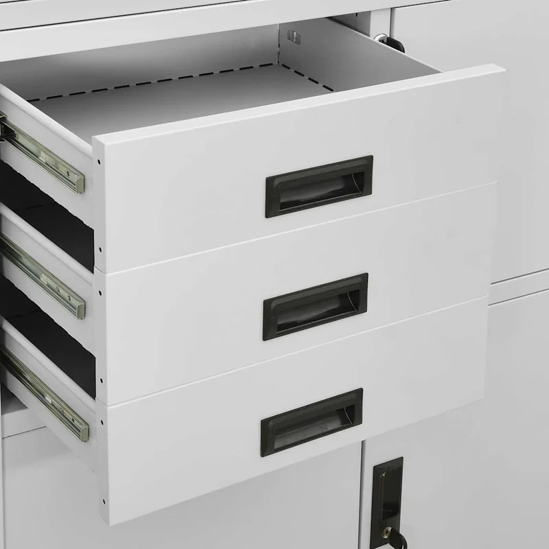336414 vidaXL Office Cabinet Light Grey 90x40x180 cm Steel