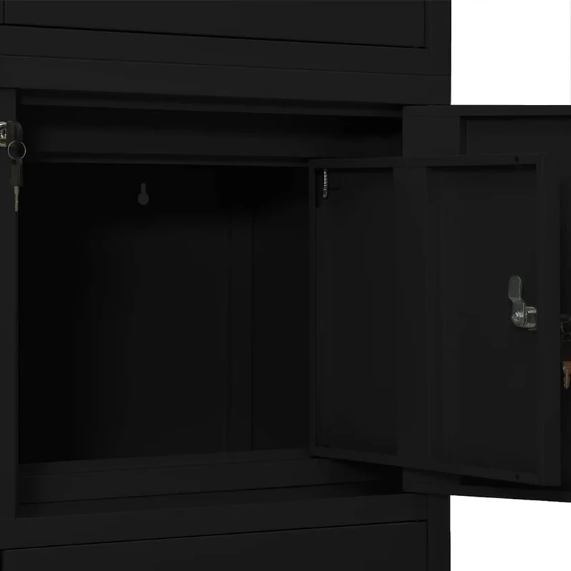 336415 vidaXL Office Cabinet Black 90x40x180 cm Steel
