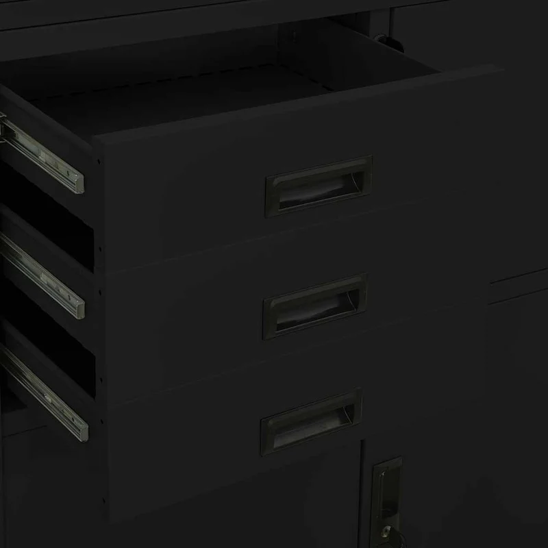 336415 vidaXL Office Cabinet Black 90x40x180 cm Steel