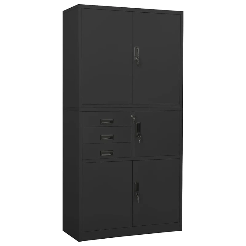 336416 vidaXL Office Cabinet Anthracite 90x40x180 cm Steel