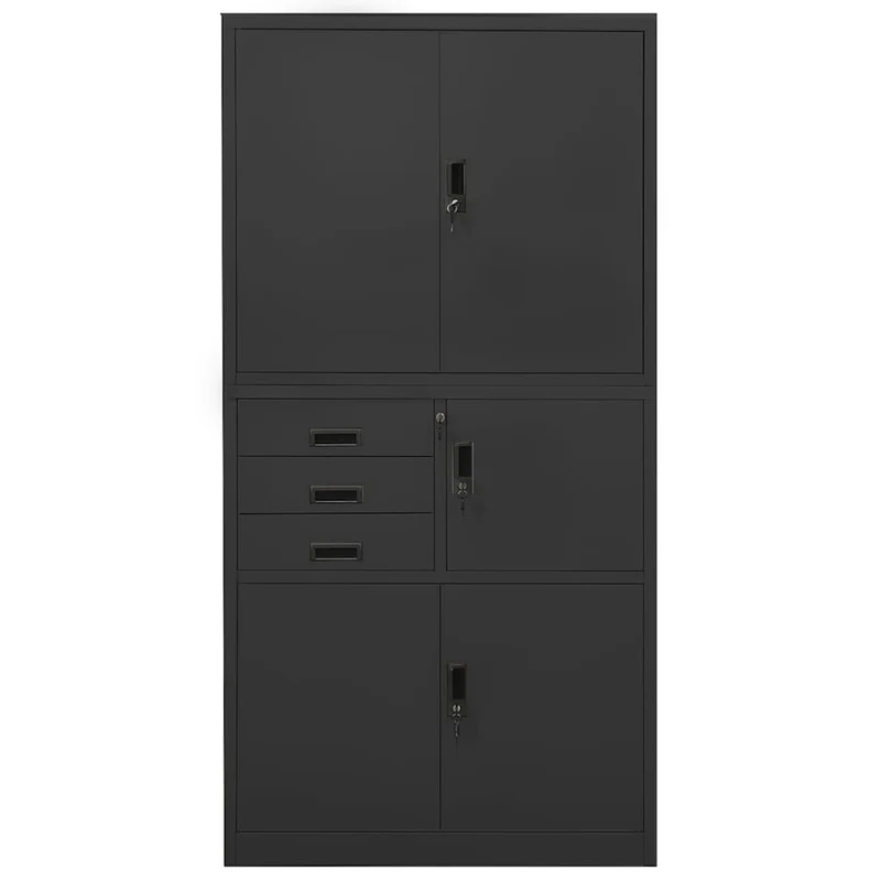 336416 vidaXL Office Cabinet Anthracite 90x40x180 cm Steel