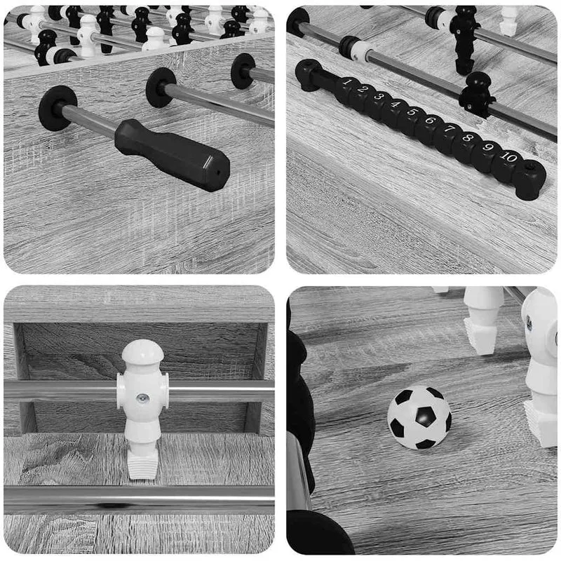Foosball Table Grey Sonoma 146.5 x 74 x 85 cm Engineered Wood