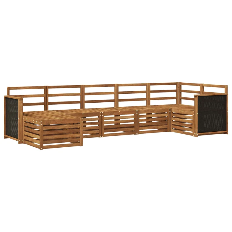 Outdoor Sofa Set 6 pcs Natural Solid Acacia Wood