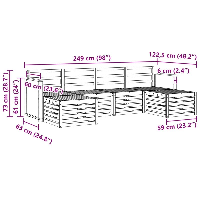 Outdoor Sofa Set 5 pcs