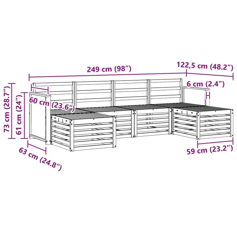 Outdoor Sofa Set 5 pcs