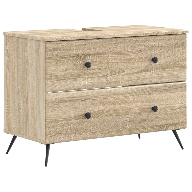 4 Piece Bathroom Cabinet Set BREDA Sonoma Oak Engineered Wood