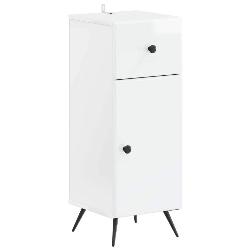 4 Piece Bathroom Cabinet Set BREDA High Gloss White