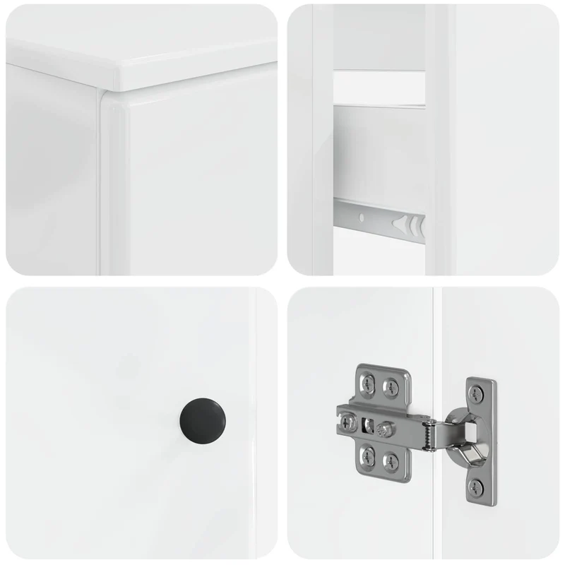 4 Piece Bathroom Cabinet Set BREDA High Gloss White
