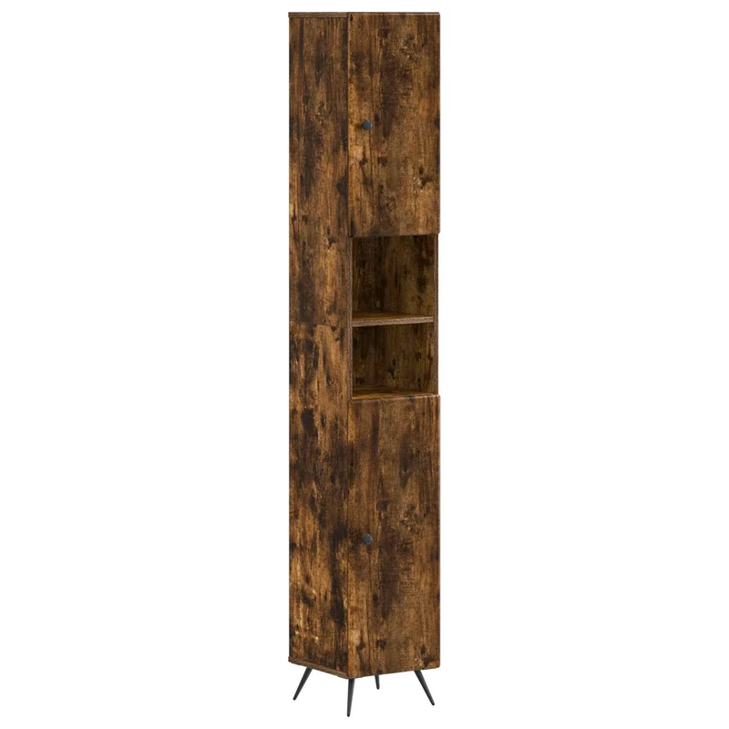 4 Piece Bathroom Cabinet Set BREDA Smoked Oak Engineered Wood