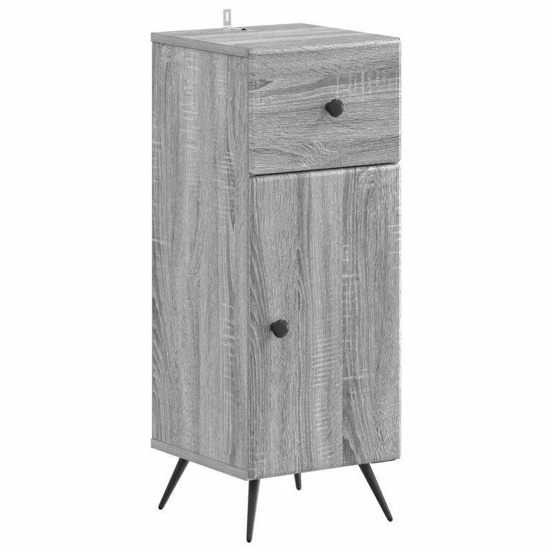 4 Piece Bathroom Cabinet Set BREDA Grey Sonoma Engineered Wood