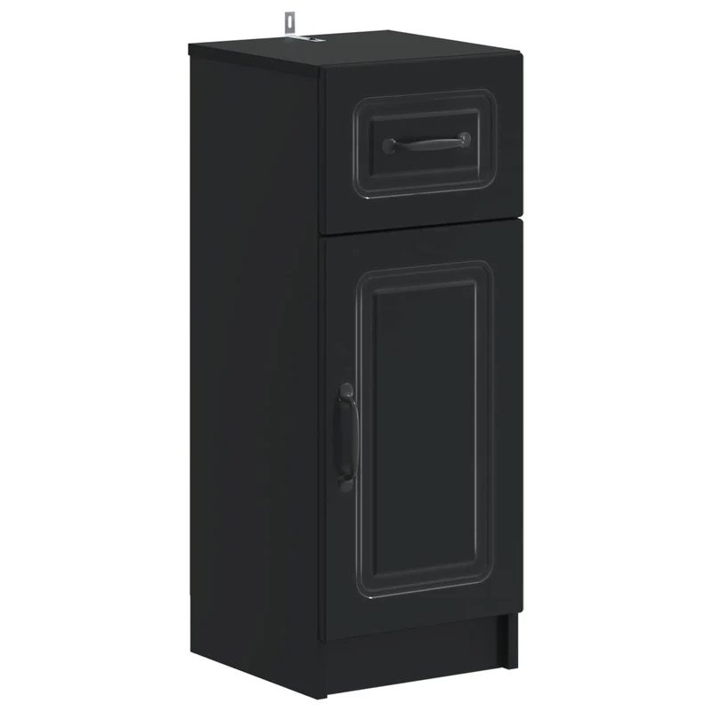 4 Piece Bathroom Cabinet Set UTRECHT Black Engineered Wood