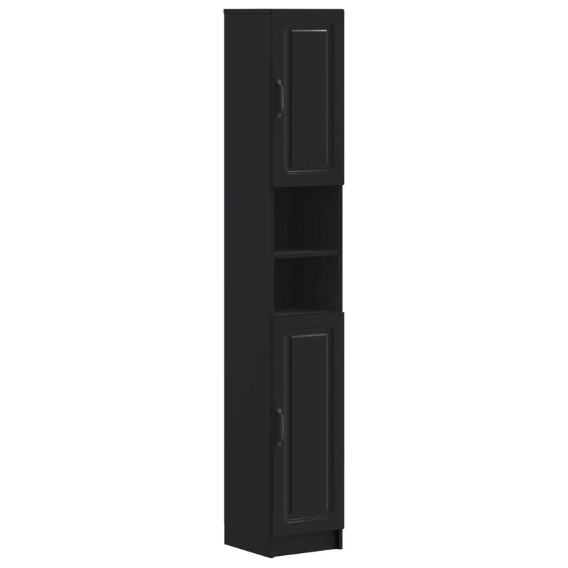 4 Piece Bathroom Cabinet Set UTRECHT Black Engineered Wood