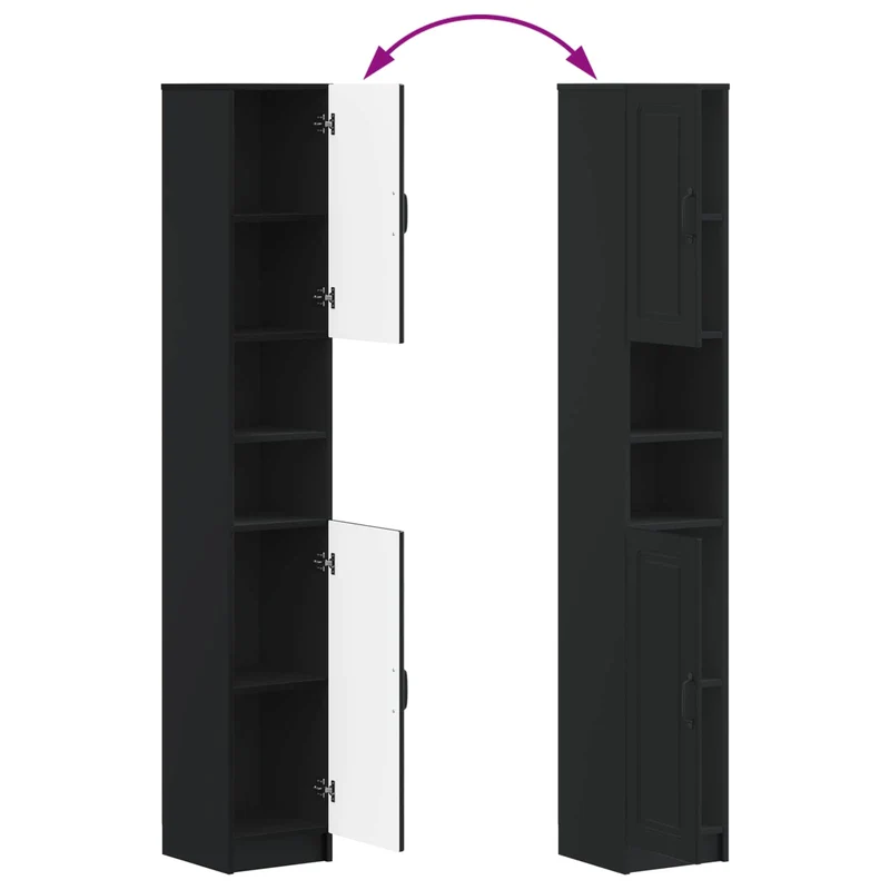 4 Piece Bathroom Cabinet Set UTRECHT Black Engineered Wood