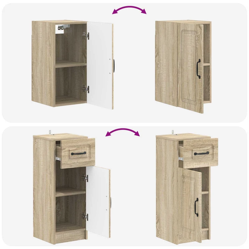 4 Piece Bathroom Cabinet Set UTRECHT Sonoma Oak Engineered Wood