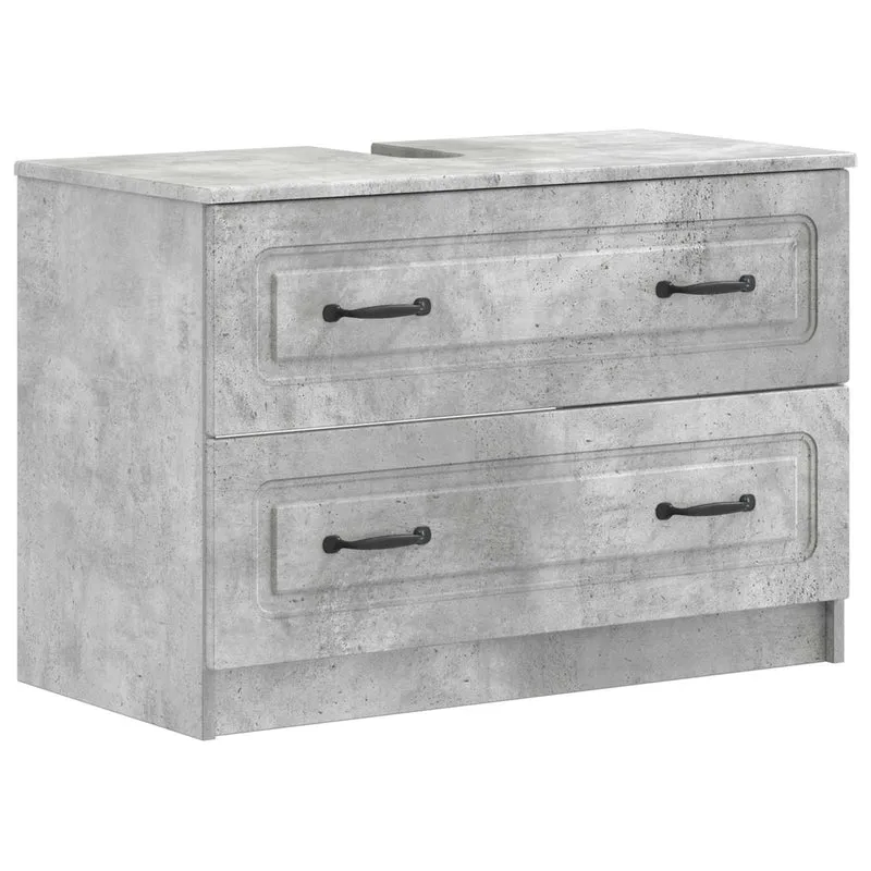 4 Piece Bathroom Cabinet Set UTRECHT Concrete Grey