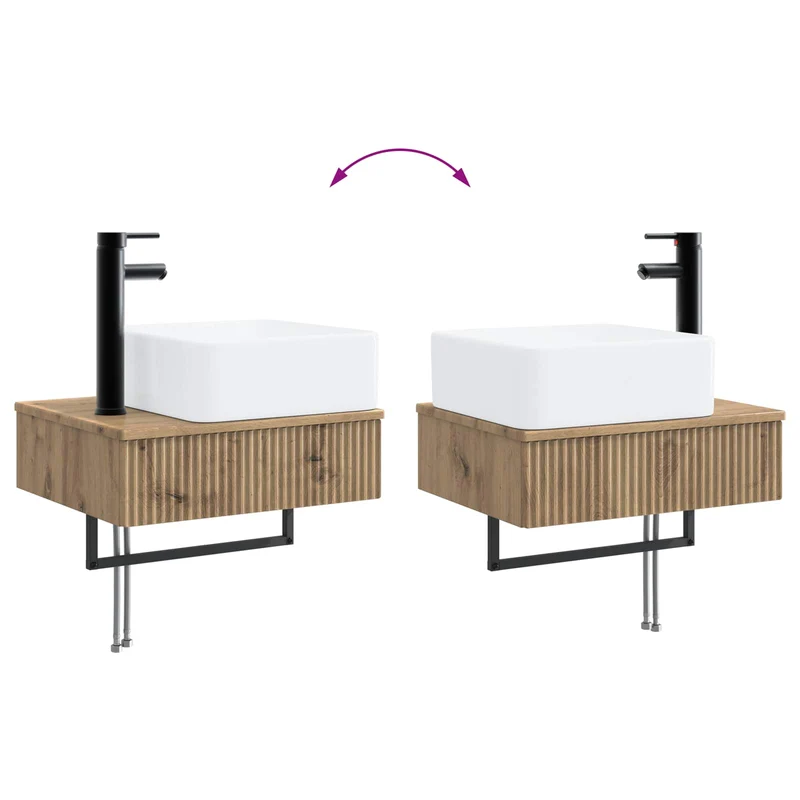 Bathroom Furniture Set 3 pcs Artisan Oak Engineered Wood
