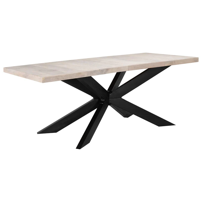 285964 vidaXL Dining Table 180x90x76 cm Solid Bleached Mango Wood