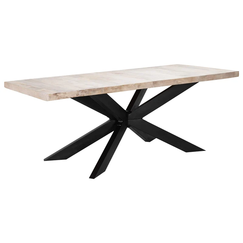 285964 vidaXL Dining Table 180x90x76 cm Solid Bleached Mango Wood