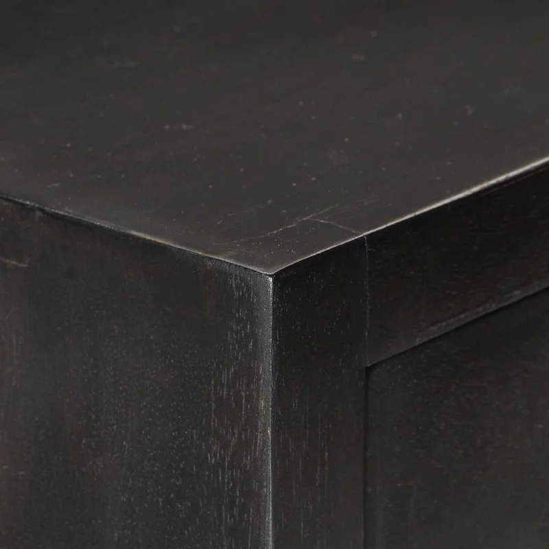 Drawer Cabinet Black and Gold 45x30x105 cm Solid Mango Wood
