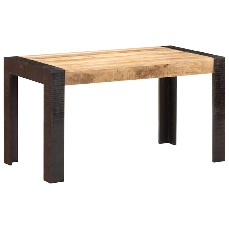 289654 vidaXL Dining Table 140x70x76 cm Solid Rough Mango Wood