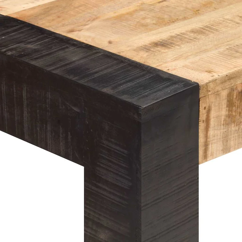 289654 vidaXL Dining Table 140x70x76 cm Solid Rough Mango Wood