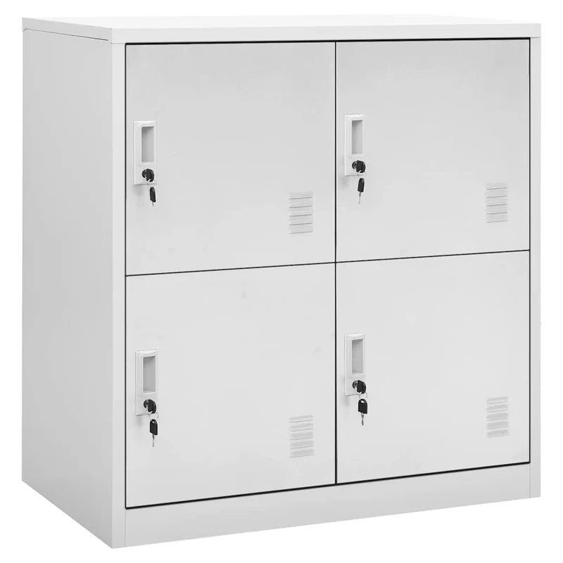 Locker Cabinets 2 pcs Light Grey 90x45x92,5 cm Steel