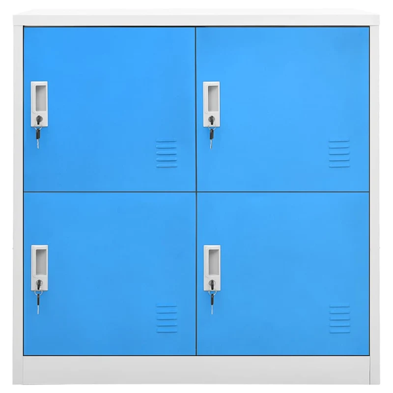 Locker Cabinets 2 pcs Light Grey and Blue 90x45x92,5 cm Steel